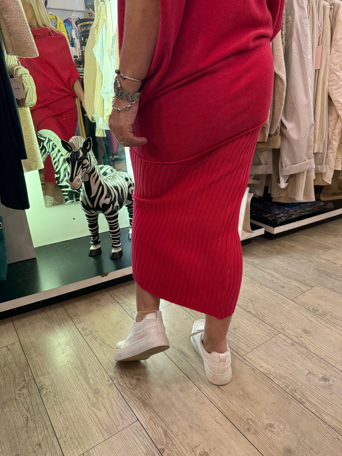 Jupe crayon rouge