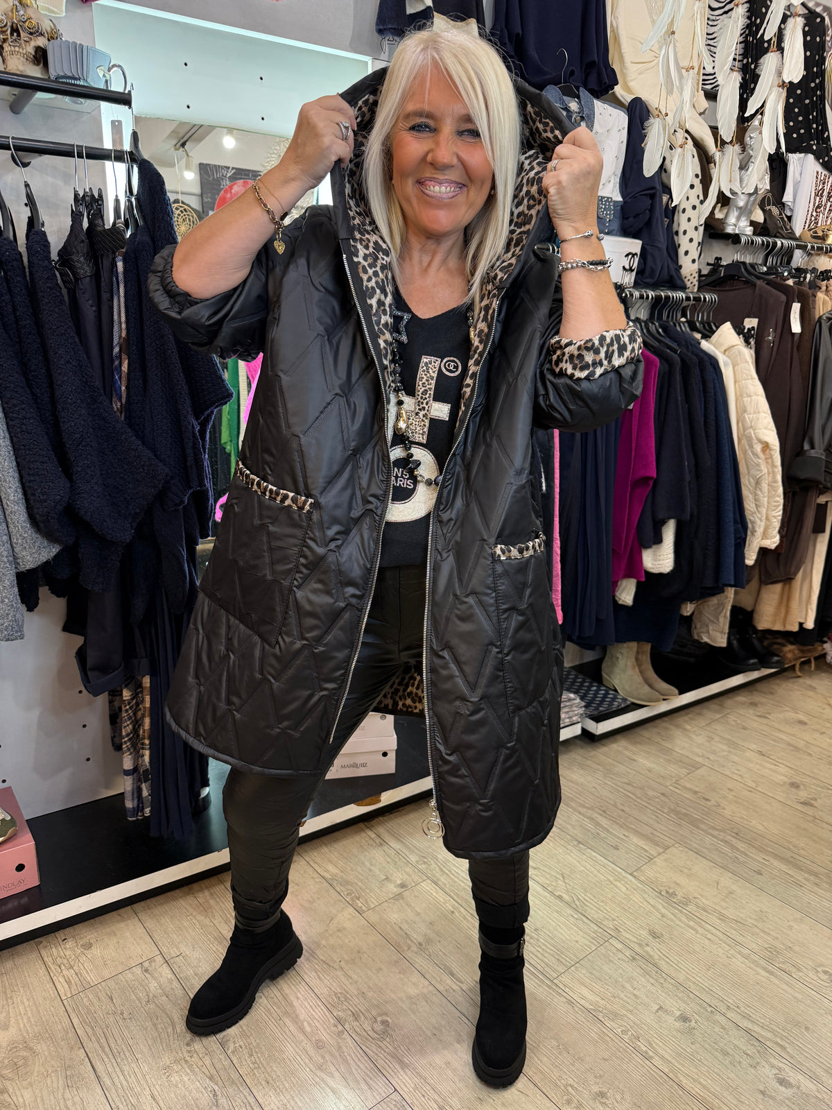 Doudoune noire oversize