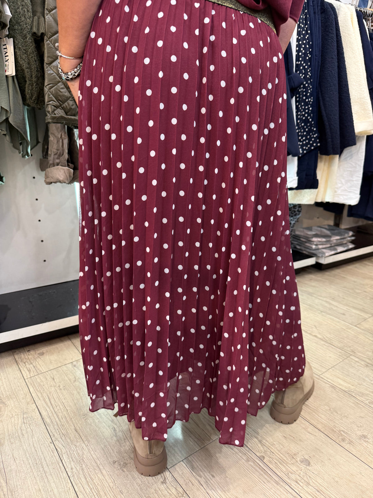 Jupe pois bordeaux