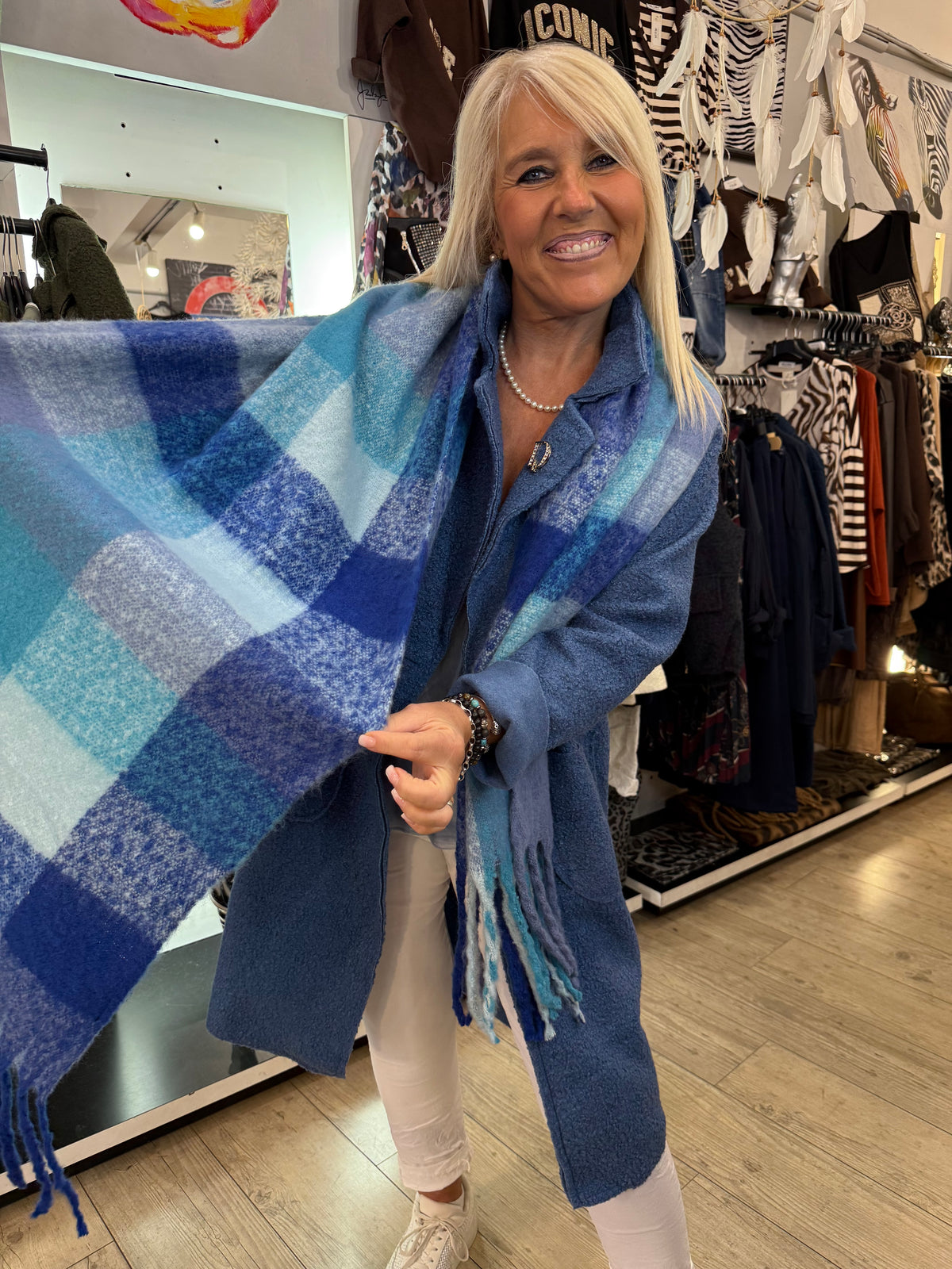 Manteau bouclette bleu gitane