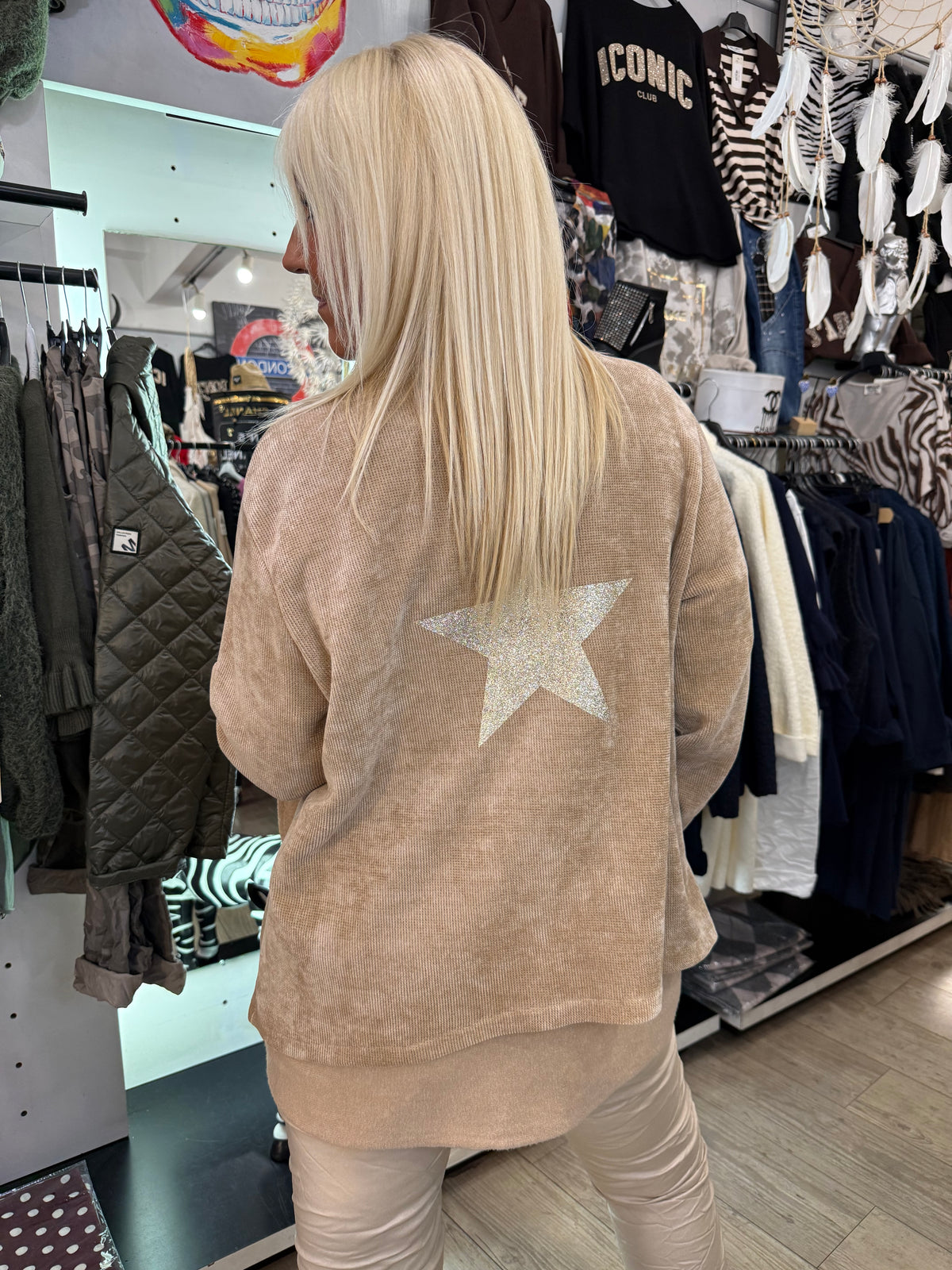 Veste étoile beige