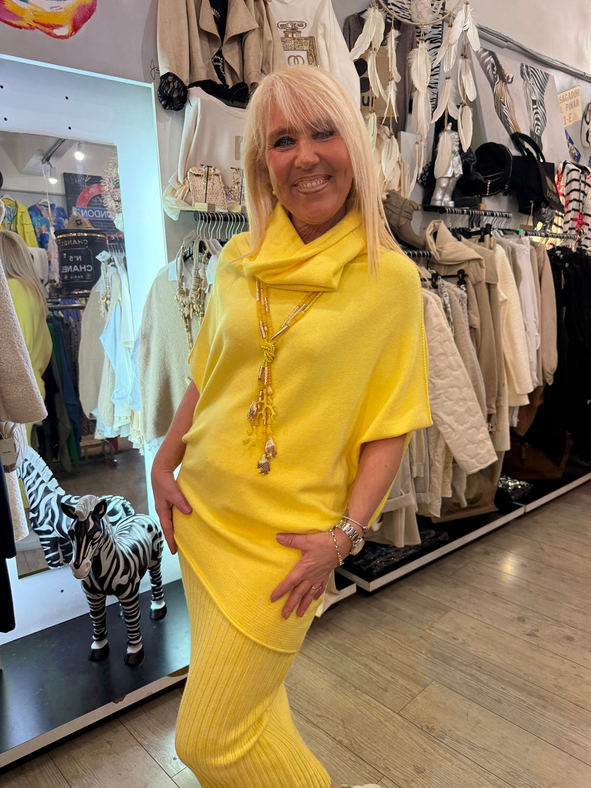Jupe crayon jaune