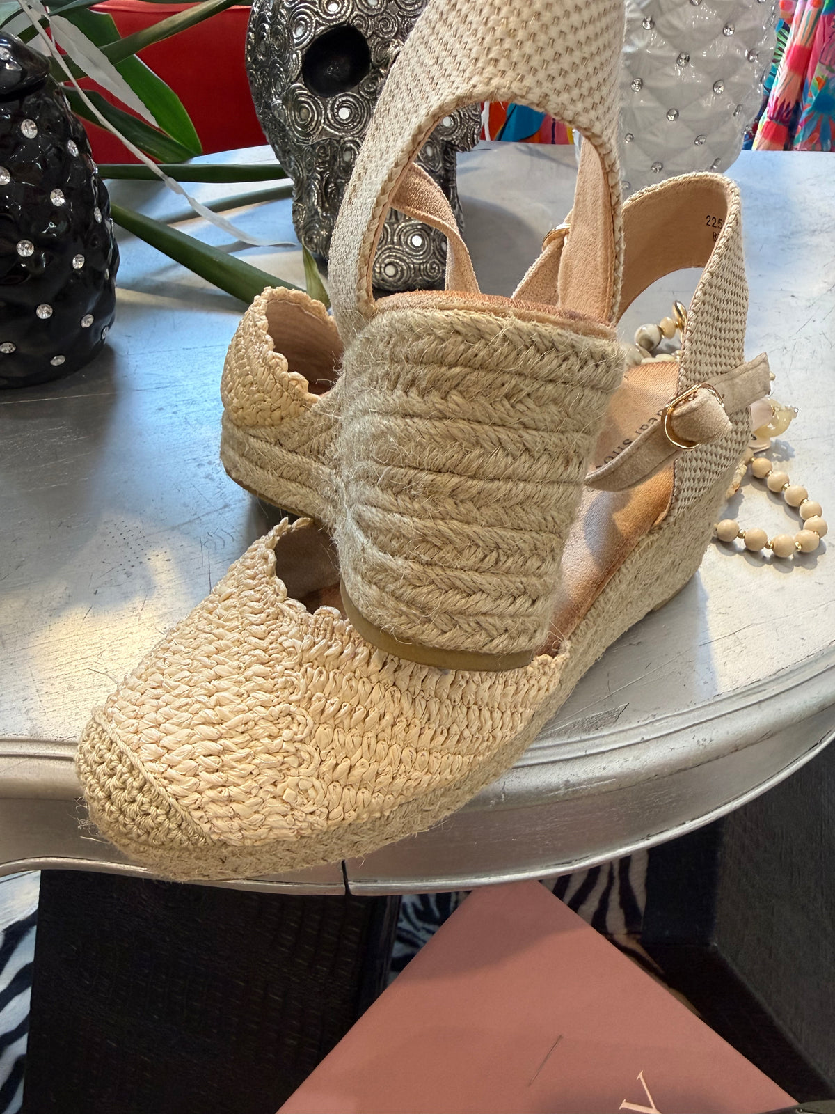 Compensées beige bohème