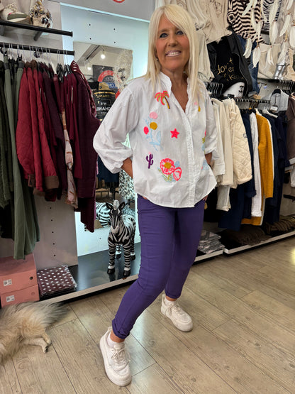 Tunique brodée blanche