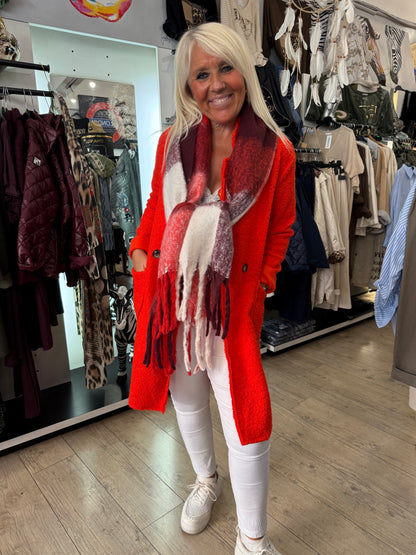 Manteau bouclette orange