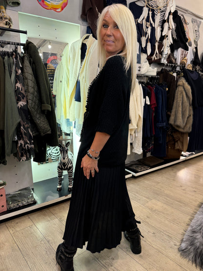 Robe plissée noire