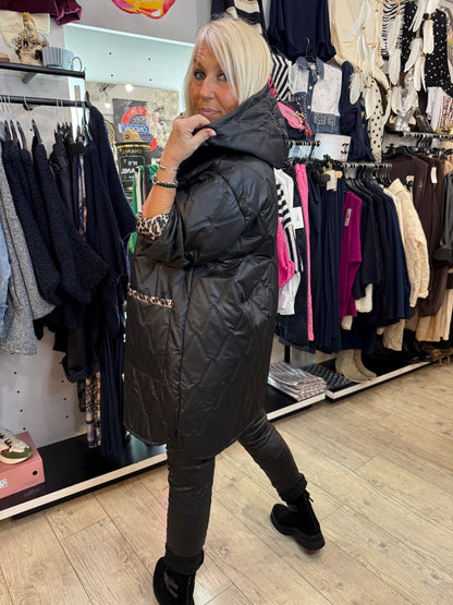Doudoune noire oversize