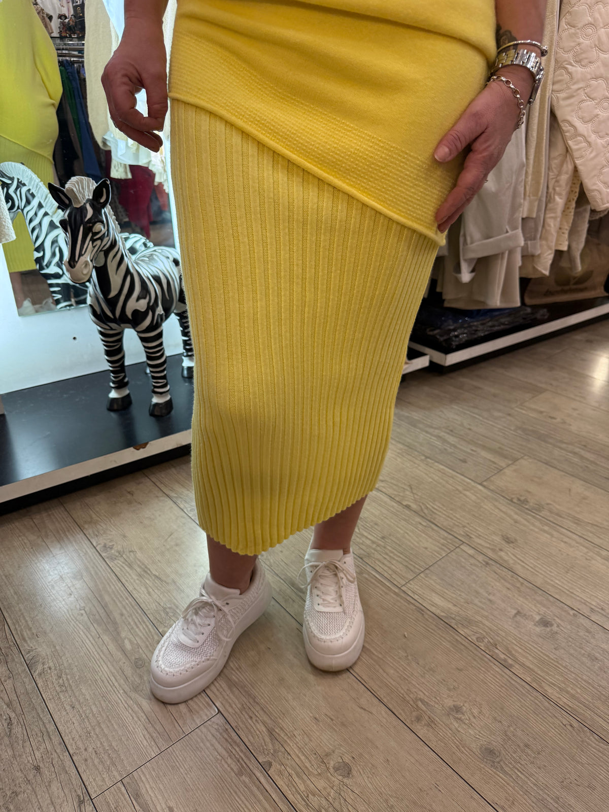 Jupe crayon jaune