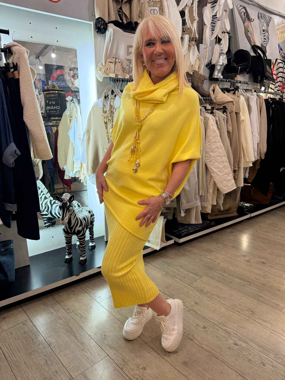 Jupe crayon jaune