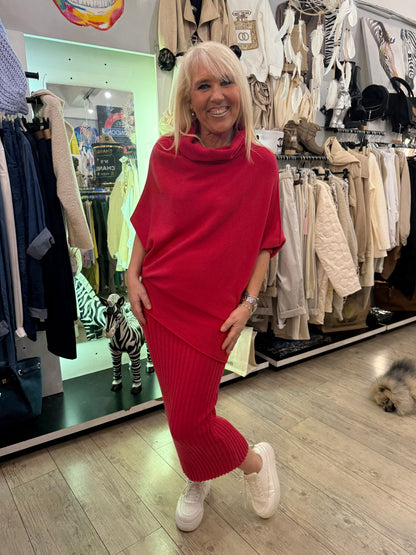 Jupe crayon rouge