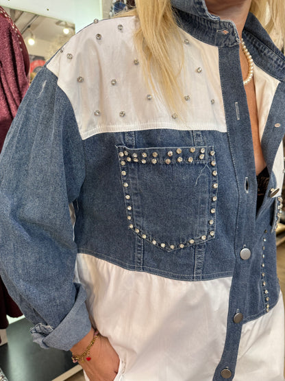 Chemise strass jean