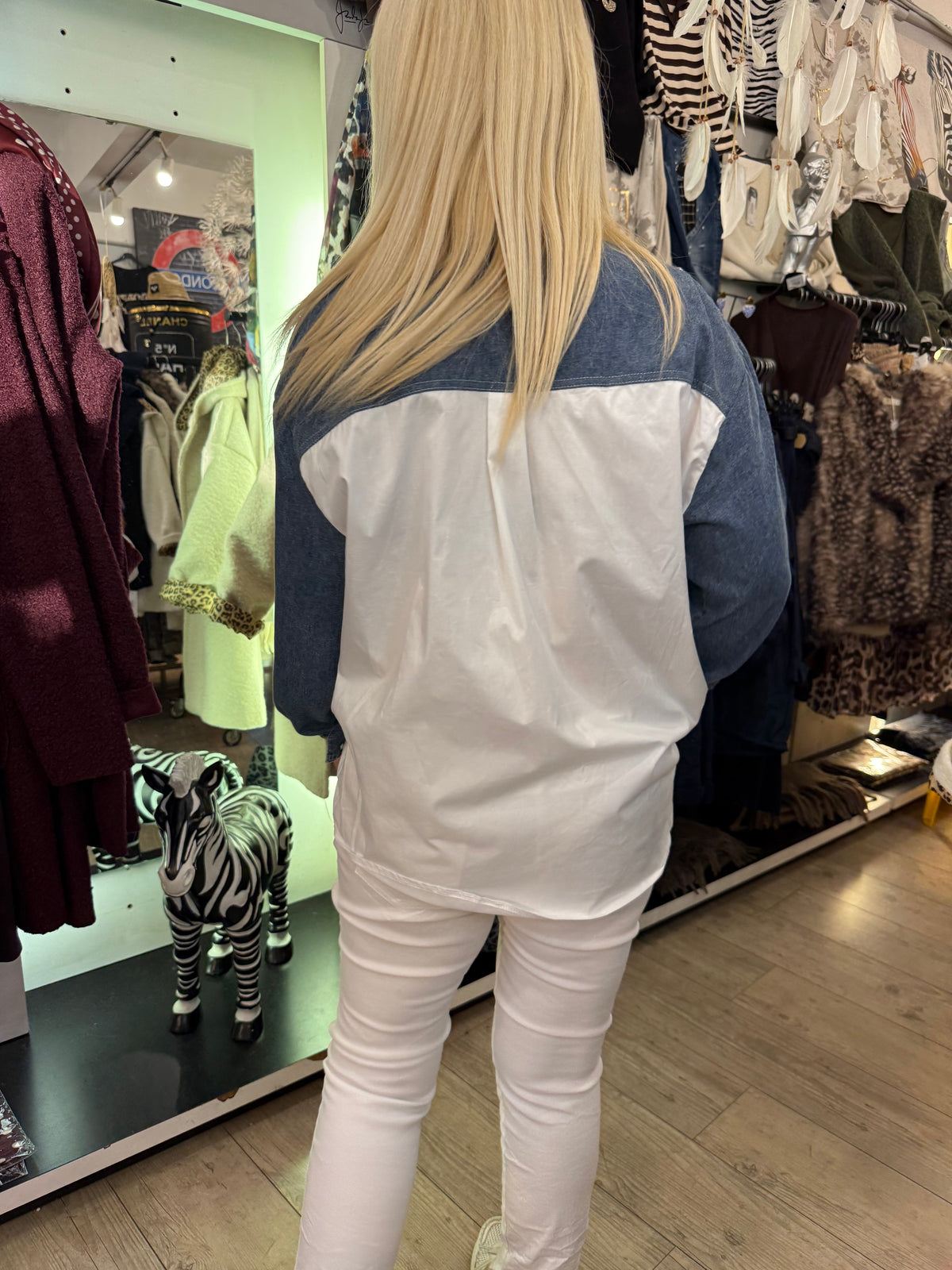 Chemise strass jean