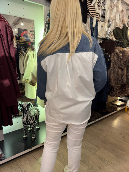 Chemise strass jean