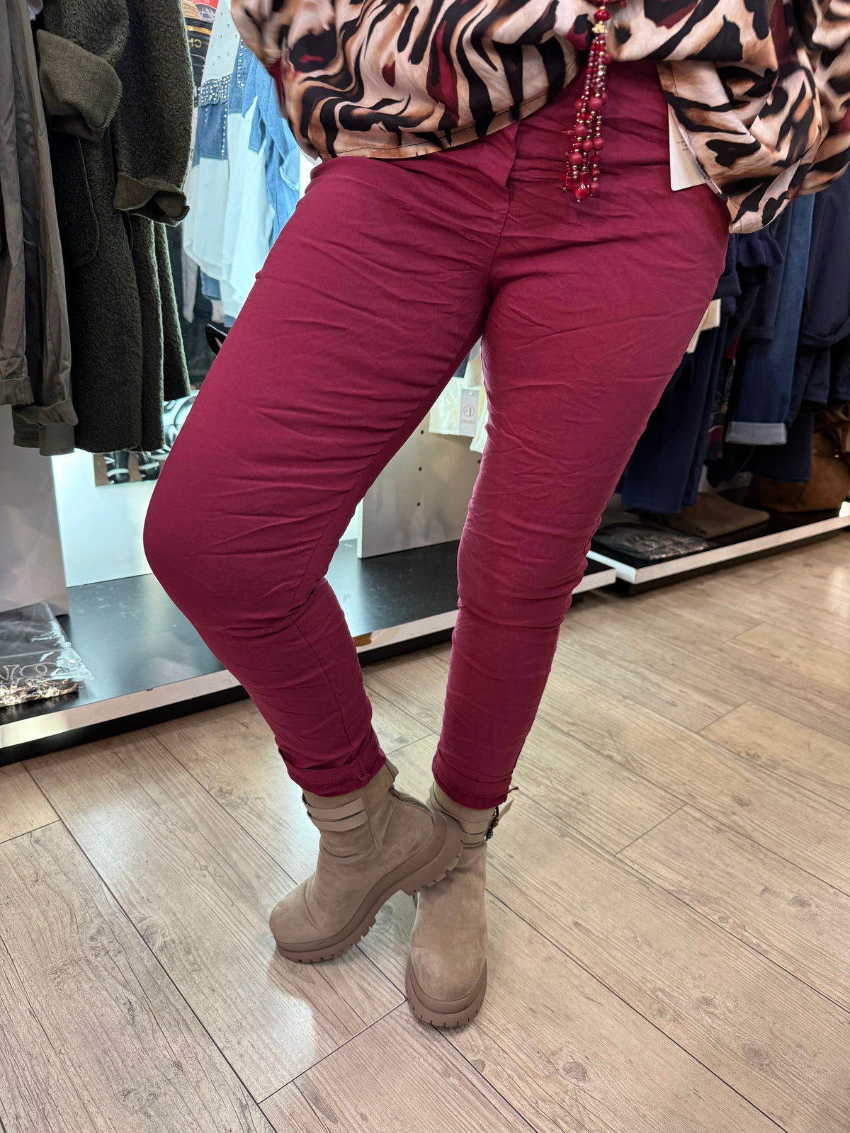 Pantalon magique bordeaux
