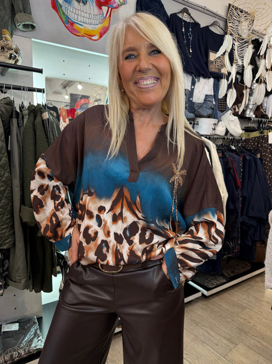Tunique safari bleue
