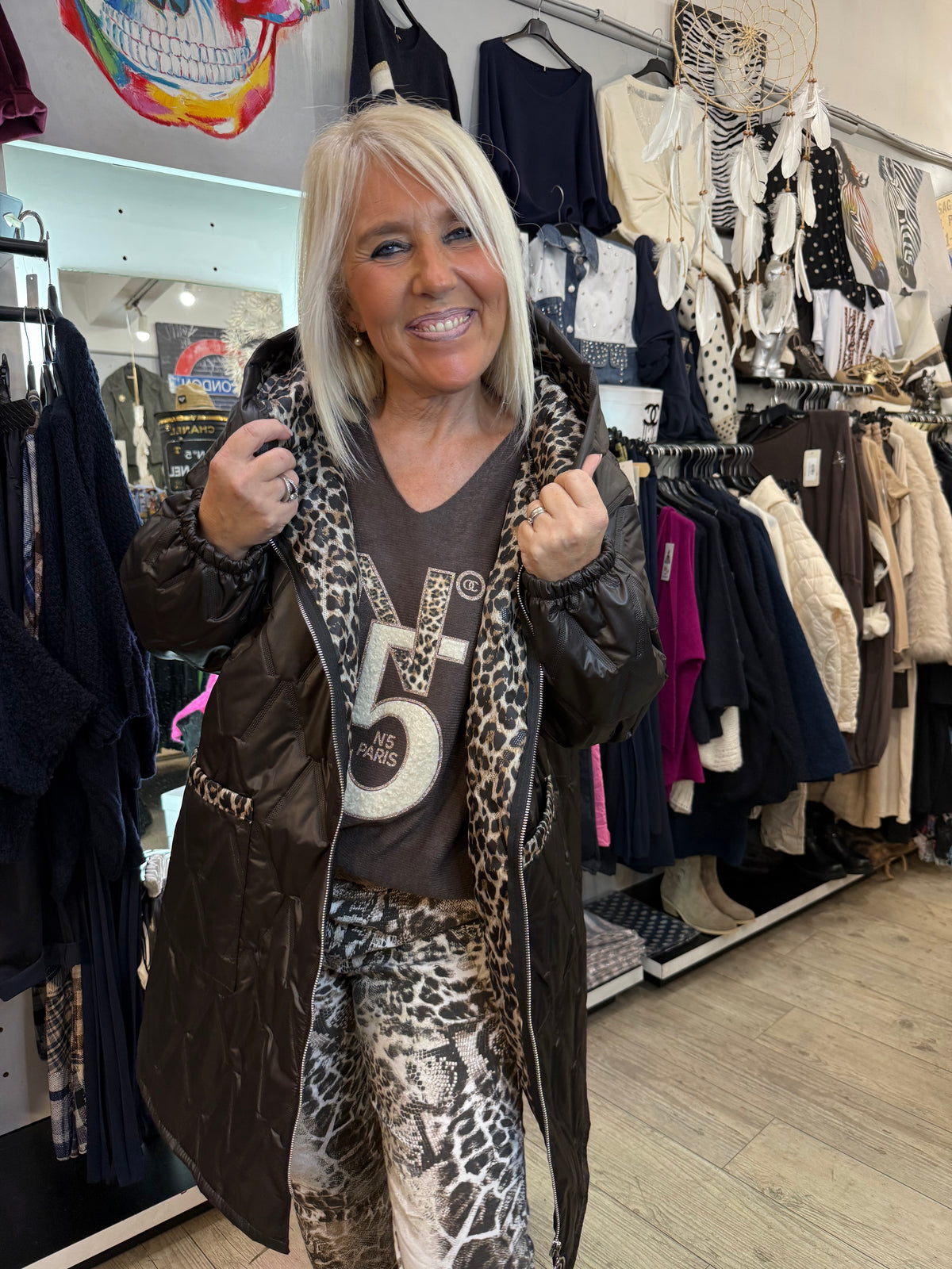 Doudoune oversize choco