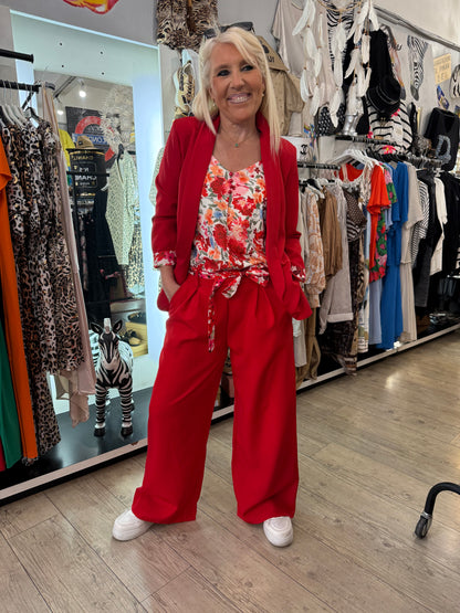 Pantalon palazzo rouge
