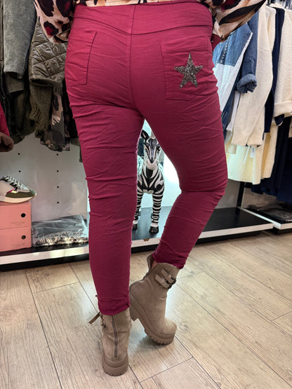 Pantalon magique bordeaux