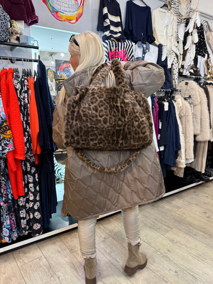 Doudoune Overzize taupe