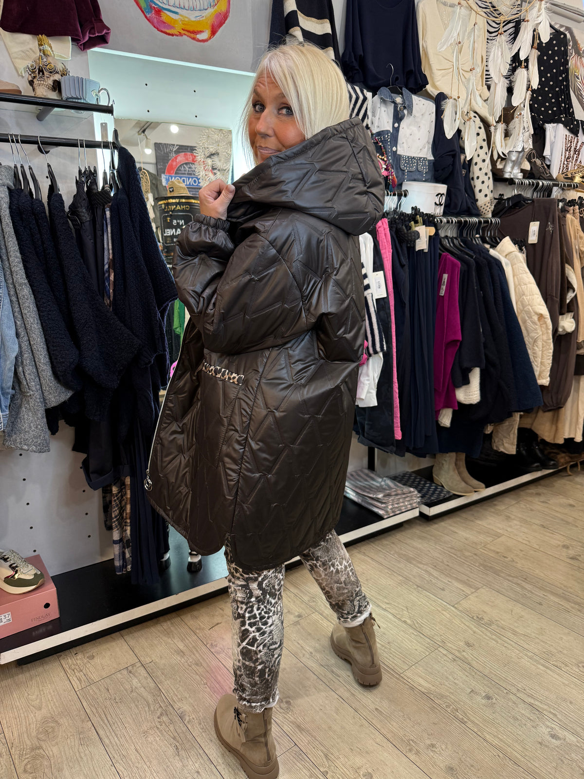 Doudoune oversize choco