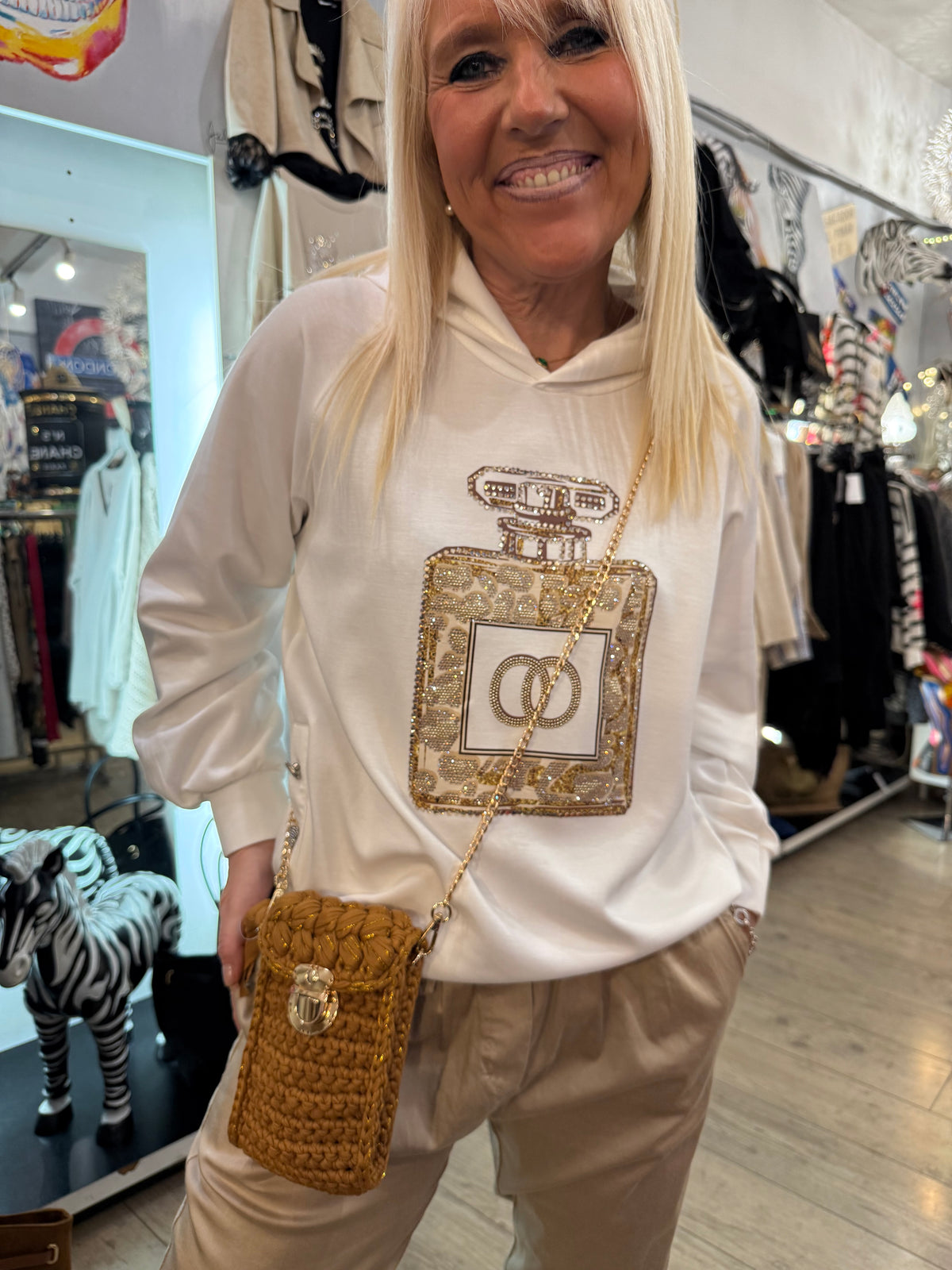 Sac crochet camél