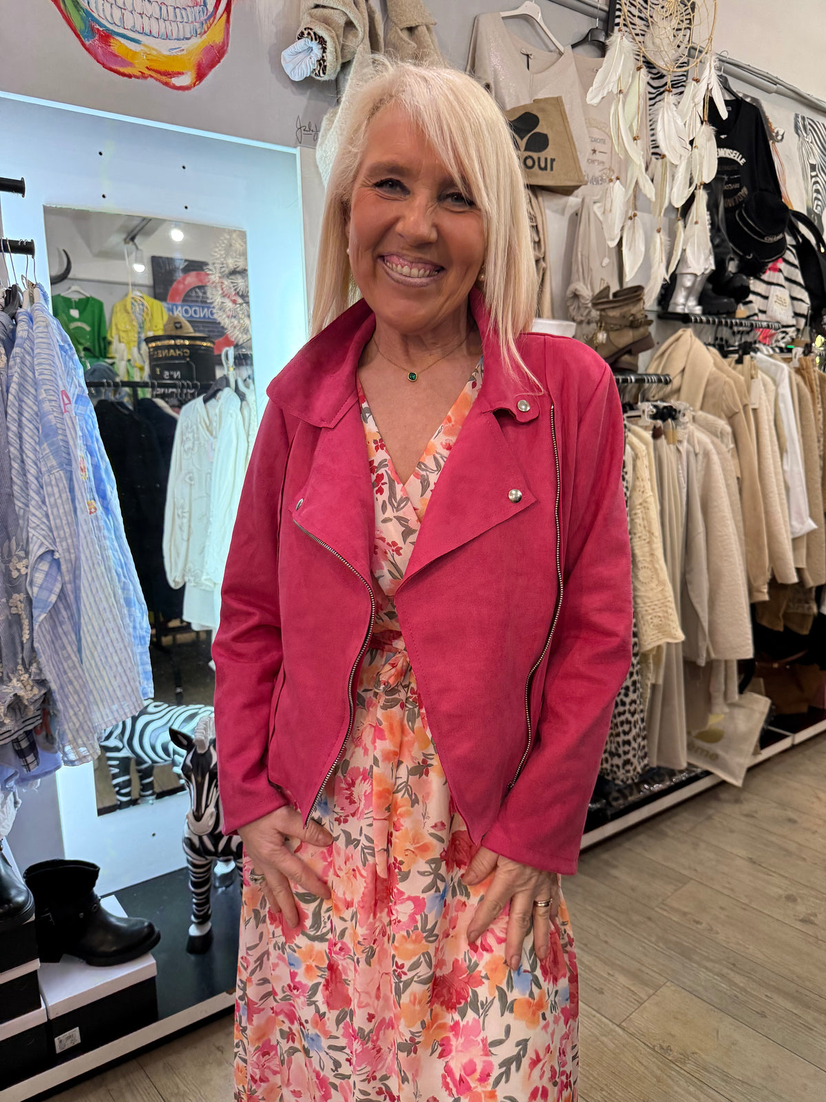 Veste perfecto fushia Émilie