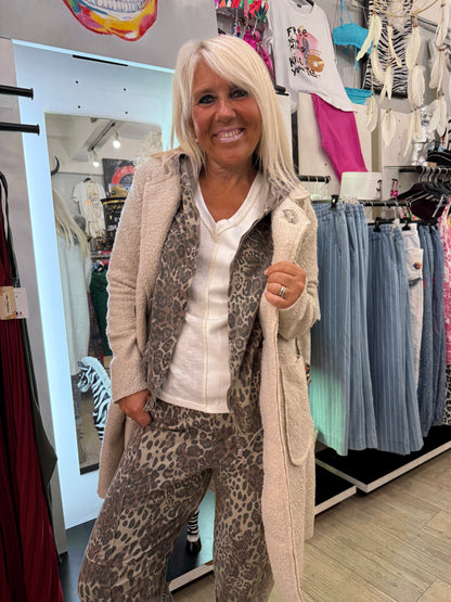Manteau bouclette beige