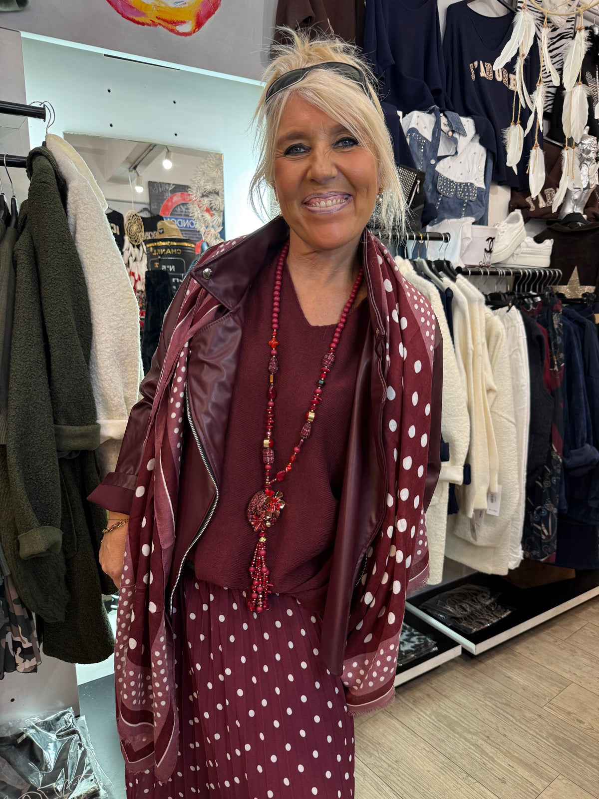 Pull étoile bordeaux