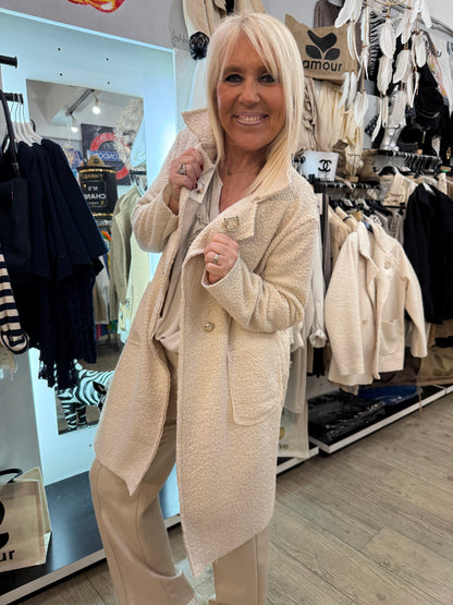 Manteau bouclette beige
