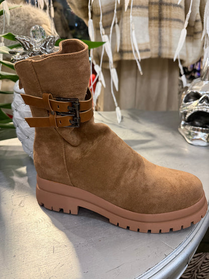 Boots camél zip dos leo