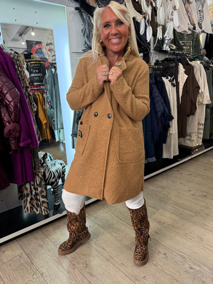 Manteau bouclette camél
